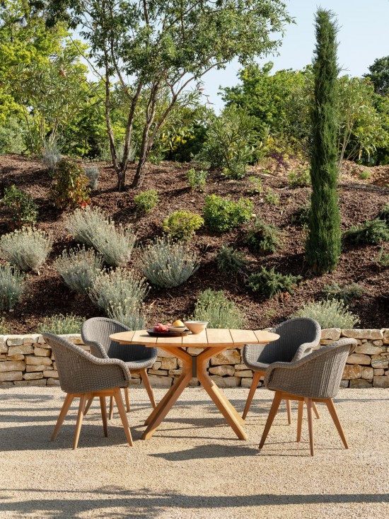 Vincent Sheppard Noa Dia 150 Table ronde de jardin cadre en Teck Non traité dessus de table Teck Non traité.