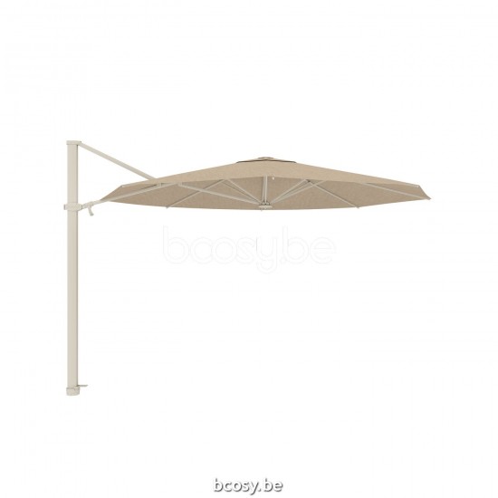 Jardinico ANTEGO 350XR Runder Freiarmschirm Leinen Mast Stoff Latte Sunbrella.
