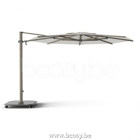 Jardinico JCP303 Ø350 Round Cantilever Parasol Pole Cappuccino Canopy Cotton Sunbrella Plus Marine.