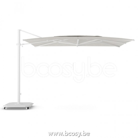 Jardinico JCP404 250B x350 Rectangular Cantilever Parasol Pole White Canopy Cotton Sunbrella Plus Marine.