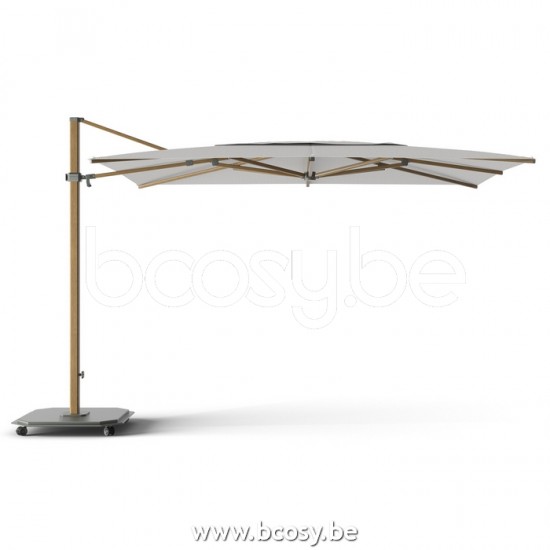Jardinico JCP404 250B x350 Rectangular Cantilever Parasol Pole Alu Teak Canopy Mooncrest Sunbrella Plus Marine.
