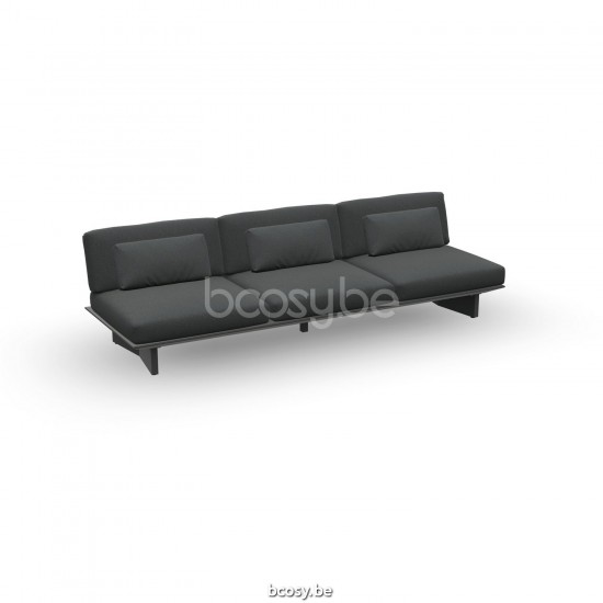 Jati Kebon Arbon Loungebasis 3-zit Antraciet mat aluminium.