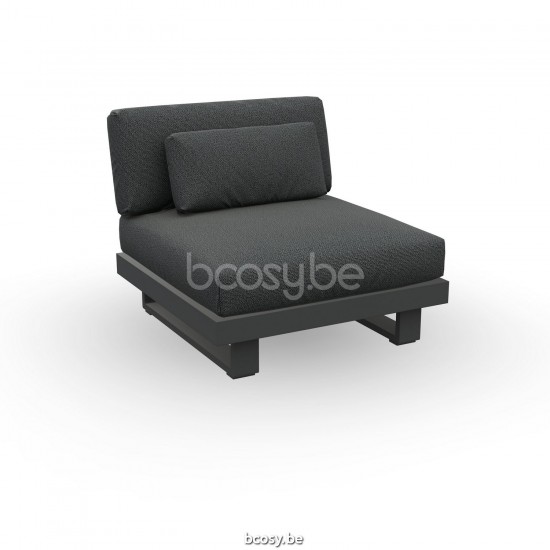 Jati Kebon Fano Loungebasis 1-zit Zonder kussens Antraciet mat aluminium.