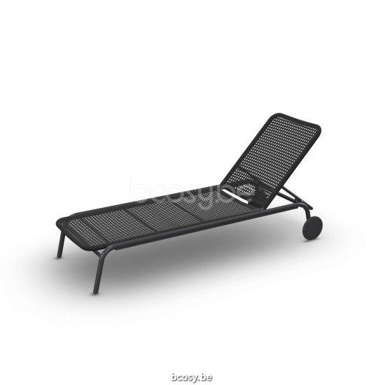 Jati Kebon Durham Chaise longue Sans coussins Aluminium anthracite mat Corde anthracite.