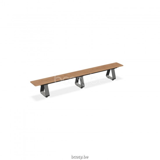 Jati Kebon Elko Banc de jardin Banc de jardin Aluminium anthracite mat Dessus de table Teck.