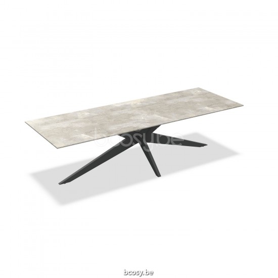 Jati Kebon Yate Tuintafel Antraciet mat aluminium Tafelblad Keramisch Palladium grey 12mm.