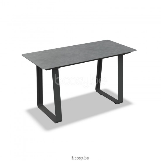 Jati Kebon Elko Bar Table Alu Charcoal Mat Ceramic Ash Grey 180X80.
