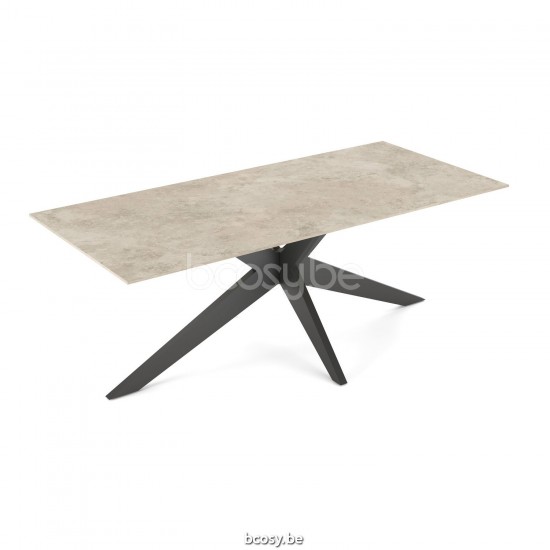 Jati Kebon Yate Table de jardin Aluminium anthracite mat Dessus de table Céramique Chianca 12mm.