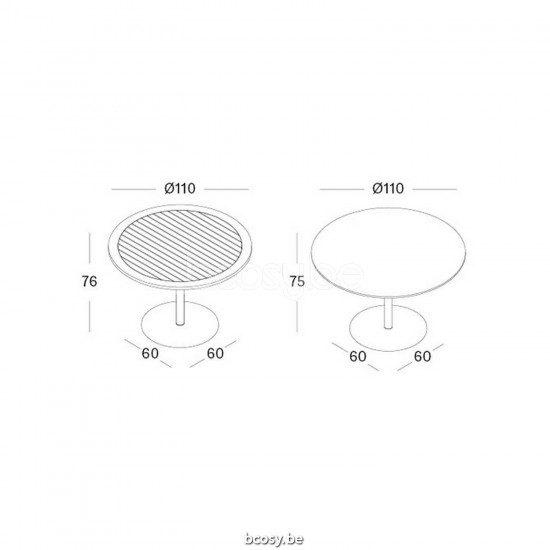 Vincent Sheppard Vincent Sheppard Ronda Round Bistro Table Round Black Steel frame Black HPL top.