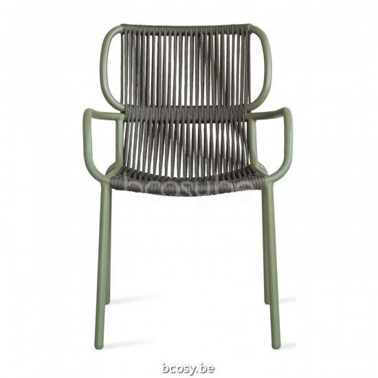 Vincent Sheppard Vincent Sheppard Ribbon Dining Armchair Moss Aluminium frame Dark Green Rope Polypropylene.