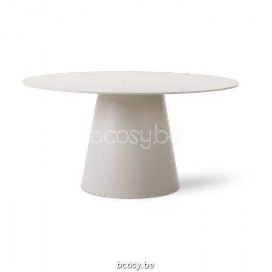 Vincent Sheppard Sandro Rond Table ronde de jardin Cadre en Aluminium Blanc dune dessus de table Céramique Portland.
