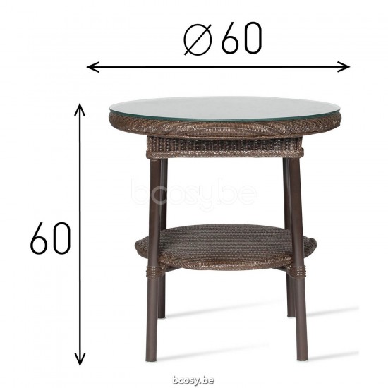 Vincent Sheppard Avignon Table d'appoint ronde de jardin Lloyd Loom Oyster.