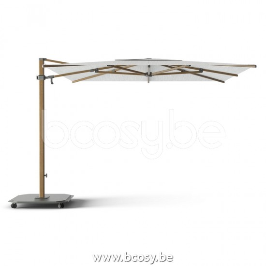 Jardinico JCP301 300x300 Quadratischer Freiarmschirm Strukturiertes Teakholz Aluminium Mast Stoff Ice Sunbrella Plus Marine.