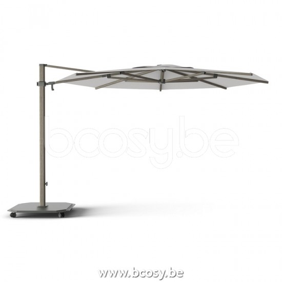 Jardinico JCP303 Ø350 Runder Freiarmschirm Strukturiertes Cappuchino Aluminium Mast Stoff Mooncrest Sunbrella Plus Marine.