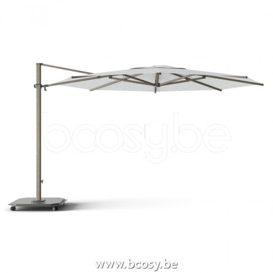 Jardinico JCP403 Ø400 Runder Freiarmschirm Strukturiertes Cappuchino Aluminium Mast Stoff Ice Sunbrella Plus Marine.