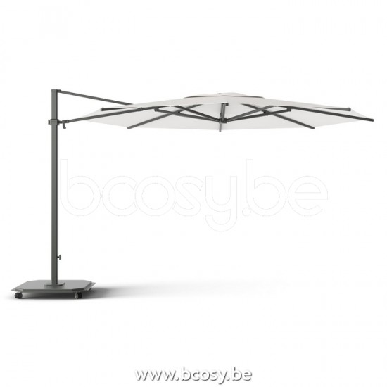 Jardinico JCP403 Ø400 Runder Freiarmschirm Anthrazit Mast Stoff Pearl Sunbrella Plus Marine.