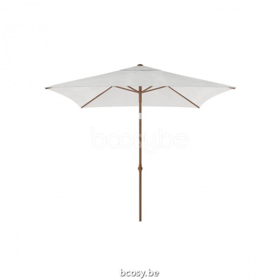 Jardinico MALIBU 240x240 Parasol À Mât Central Mât Teck Alu Toile White Olefin.