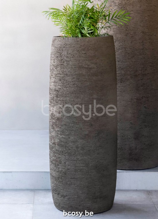  Jardinico TERRA Runder Pflanzentopf Und Blumentopf Für Draußen Ø45x110H Alto Klein Macchiato.