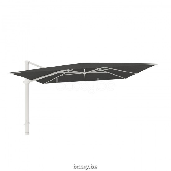 Jardinico LIMA 400x400 Square Cantilever Parasol Pole White Canopy Night Sunbrella.