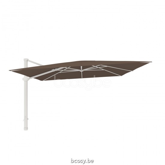 Jardinico LIMA 400x400 Square Cantilever Parasol Pole White Canopy Taupe Classic-Acryl solids.