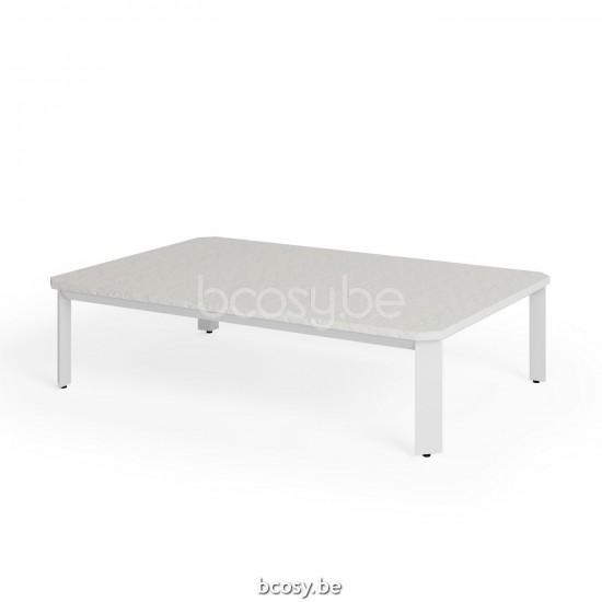 Jardinico MAUROO Rectangular Coffee Table White Ceramic Bianco.