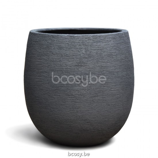 Jardinico TERRA Pot De Plantes Et Jardinière D'extérieur Rond Ø55x55H Grand Ballon Nero.