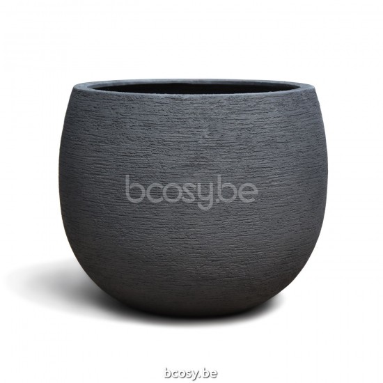 Jardinico TERRA Pot De Plantes Et Jardinière D'extérieur Rond Ø55x45H Ballon Moyen Nero.