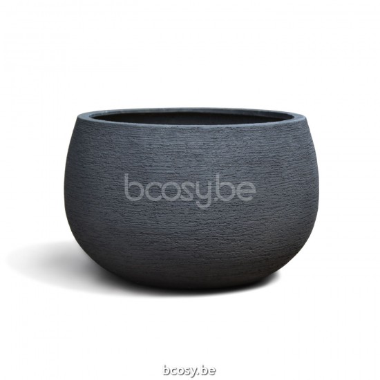 Jardinico TERRA Pot De Plantes Et Jardinière D'extérieur Rond Ø55x35H Petit Ballon Nero.