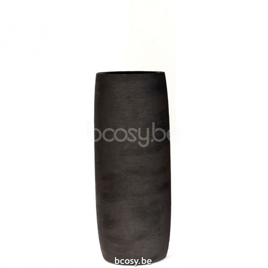 Jardinico TERRA Pot De Plantes Et Jardinière D'extérieur Rond Ø45x110H Haut Petit Nero.