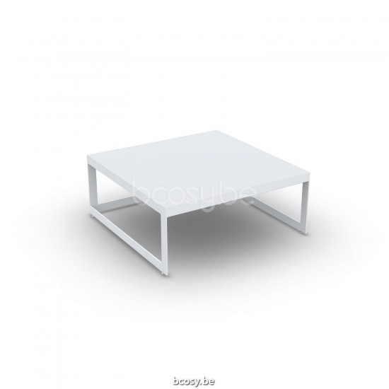 Jati Kebon Burford Table basse de jardin Aluminium blanc mat.