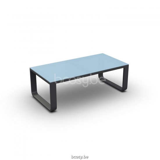 Jati Kebon Reno Coffee Table Alu Charcoal Mat Glass Light Grey 120X60.