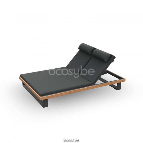 Jati Kebon Truro Chaise longue Chaise longue double Sans coussins Aluminium anthracite mat.