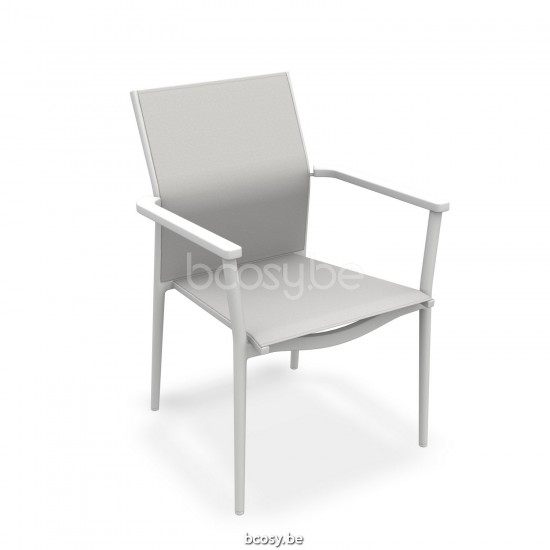 Jati Kebon Loya Fauteuil empilable Sans coussins Aluminium blanc mat.