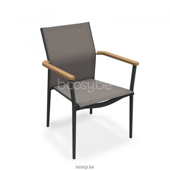 Jati Kebon Loya Fauteuil empilable Sans coussins Aluminium anthracite mat.