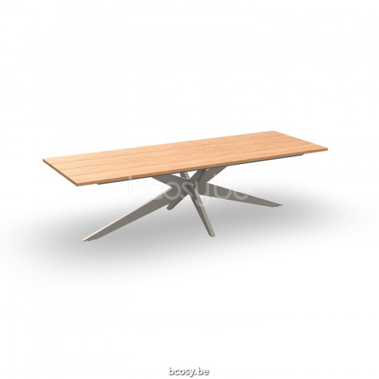 Jati Kebon Yate Table de jardin Couleur sable Dessus de table Teck.