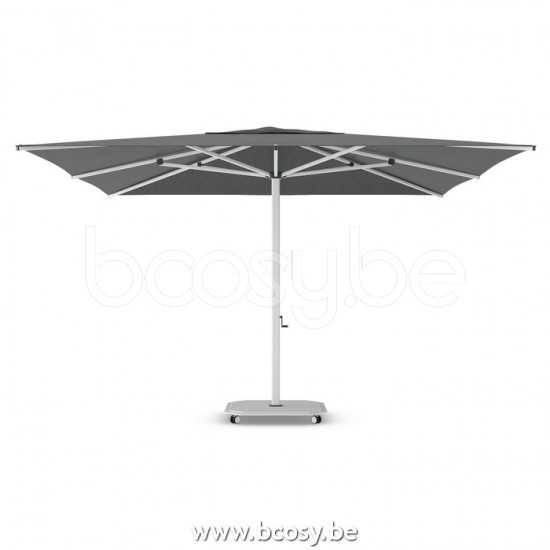 Jardinico CARACTERE JCP201 400x400 Square Central Pole Centerpost Parasol Umbrella 4x4 Pole Mast Post White Powder Coated Aluminium| Canopy-fabrics Onyx Sunbrella Plus Marine.