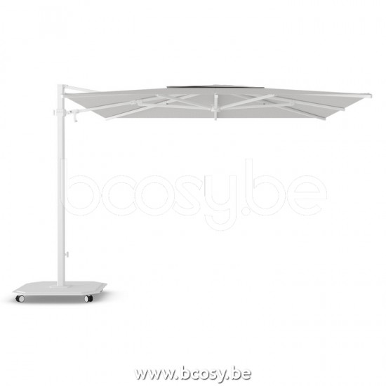 Jardinico CARACTERE JCP301 300x300 Square Sidepost Cantilever Free Pole Mast Floating Parasol 3x3 Pole Mast Post White Powder Coated Aluminium| Canopy-fabrics Mooncrest Sunbrella Plus Marine.
