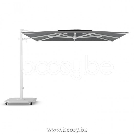 Jardinico CARACTERE JCP301 300x300 Square Sidepost Cantilever Free Pole Mast Floating Parasol 3x3 Pole Mast Post White Powder Coated Aluminium| Canopy-fabrics Onyx Sunbrella Plus Marine.
