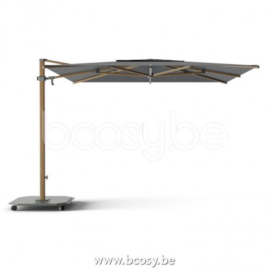 Jardinico CARACTERE JCP301 300x300 Square Sidepost Cantilever Free Pole Mast Floating Parasol 3x3 Pole Mast Post Alu Teak Structured Powder Coated Aluminium| Canopy-fabrics Onyx Sunbrella Plus Marine.