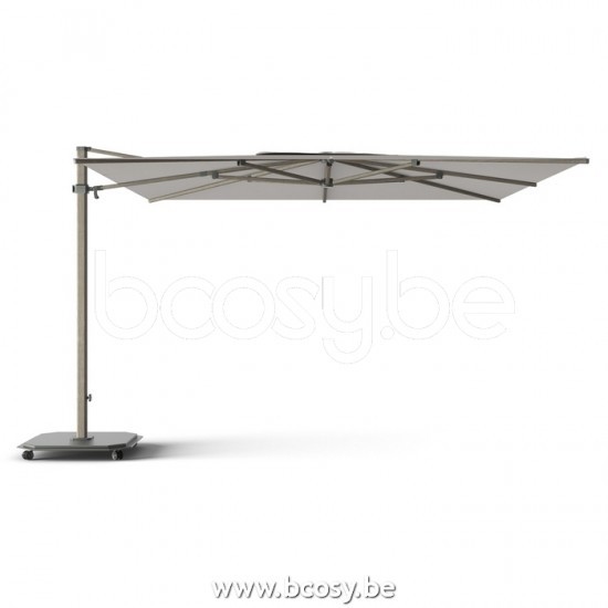 Jardinico CARACTERE JCP401 370x370 Square Sidepost Cantilever Free Pole Mast Floating Parasol 3,7x3,7 Pole Mast Post Cappuccino Structured Powder Coated Aluminium| Canopy-fabrics Umber Sunbrella Plus .