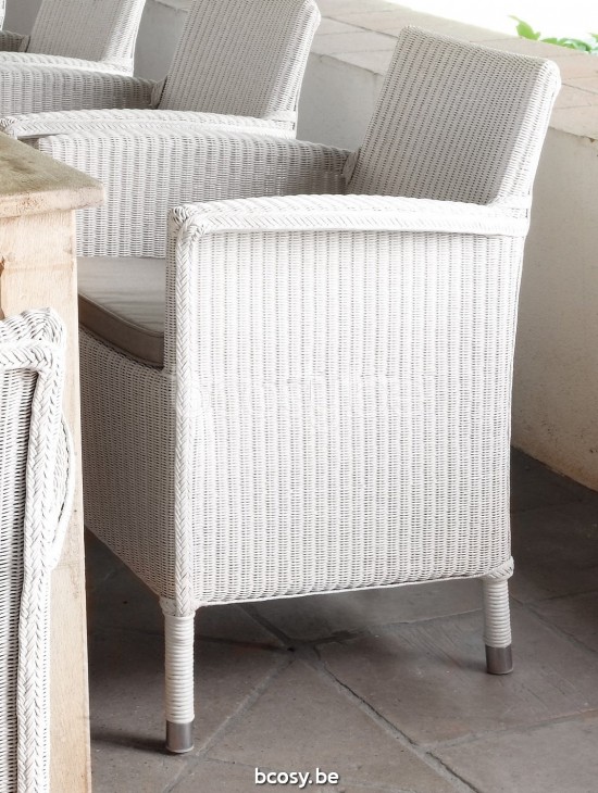Vincent Sheppard Dovile fauteuils de jardin avec accoudoirs Lloyd Loom Neige.