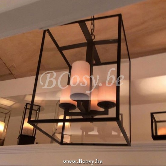 Authentage Bellefeu vitrine lantern large - 4 candles glass Bronze BVL004G76.