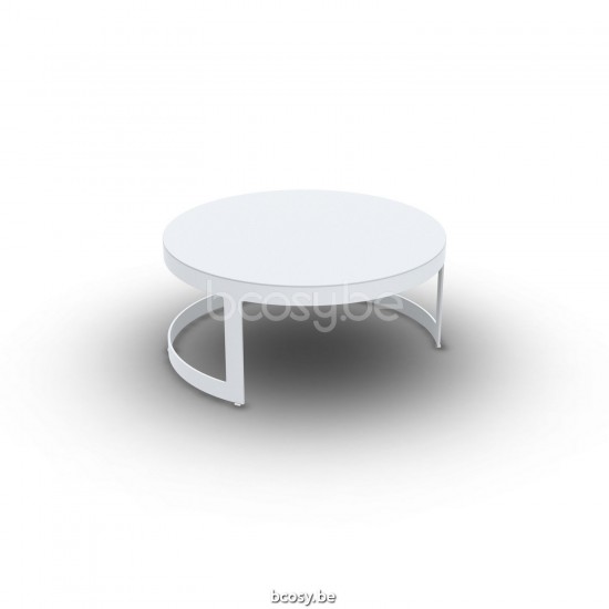 Jati Kebon Burford Coffee Table Alu White Mat Aluminium Plate White Mat D77.