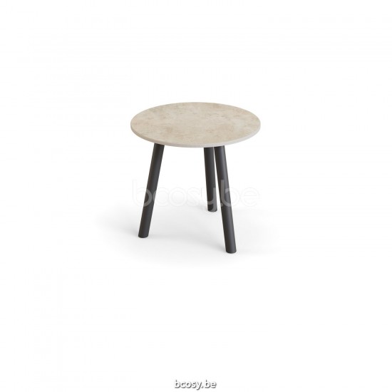 Jati Kebon Ronda Side Table Alu Charcoal Mat Ceramic Chianca 12 mm D45.
