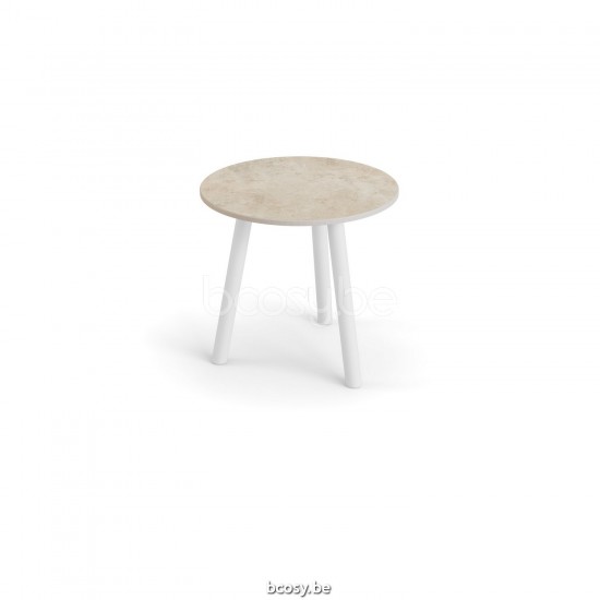 Jati Kebon Ronda Side Table Alu White Mat Ceramic Chianca 12 mm D45.