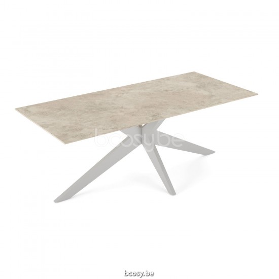 Jati Kebon Yate Dining Table Alu White Mat Ceramic Chianca 12 mm 220X100.