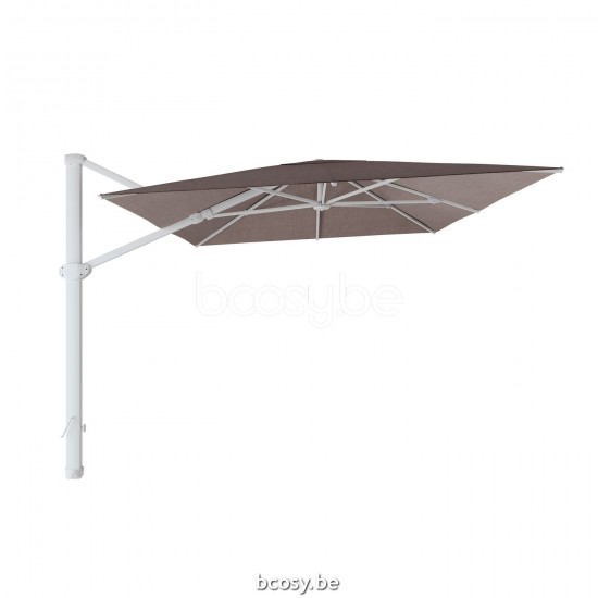 Jardinico LIMA 300x400 Rectangular Sidepost Cantilever Free Pole Mast Floating Parasol 3x4 Pole Mast Post White Powder Coated Aluminium| Canopy-fabrics Walnut Sunbrella.