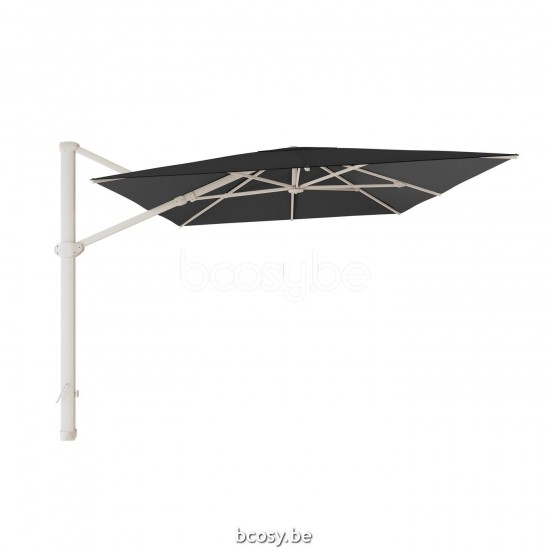 Jardinico LIMA 300x400 Rectangular Sidepost Cantilever Free Pole Mast Floating Parasol 3x4 Pole Mast Post Linen Powder Coated Aluminium| Canopy-fabrics Black Classic-Acryl solids.