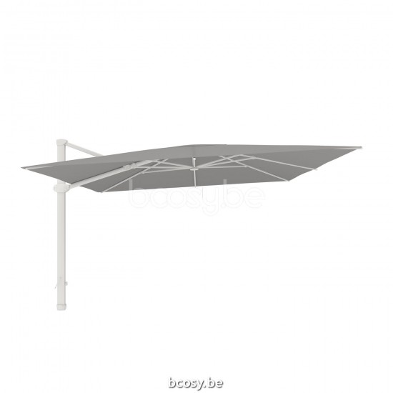 Jardinico LIMA 400x400 Square Sidepost Cantilever Free Pole Mast Floating Parasol 4x4 Pole Mast Post White Powder Coated Aluminium| Canopy-fabrics Gris Nature Classic-Acryl solids.