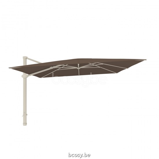 Jardinico LIMA 400x400 Square Sidepost Cantilever Free Pole Mast Floating Parasol 4x4 Pole Mast Post Linen Powder Coated Aluminium| Canopy-fabrics Taupe Classic-Acryl solids.